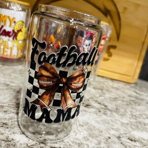 Football Mama Glass cup
